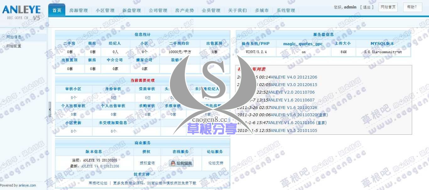 安乐业房产网站管理系统_v5_0_商业版 后台管理.jpg